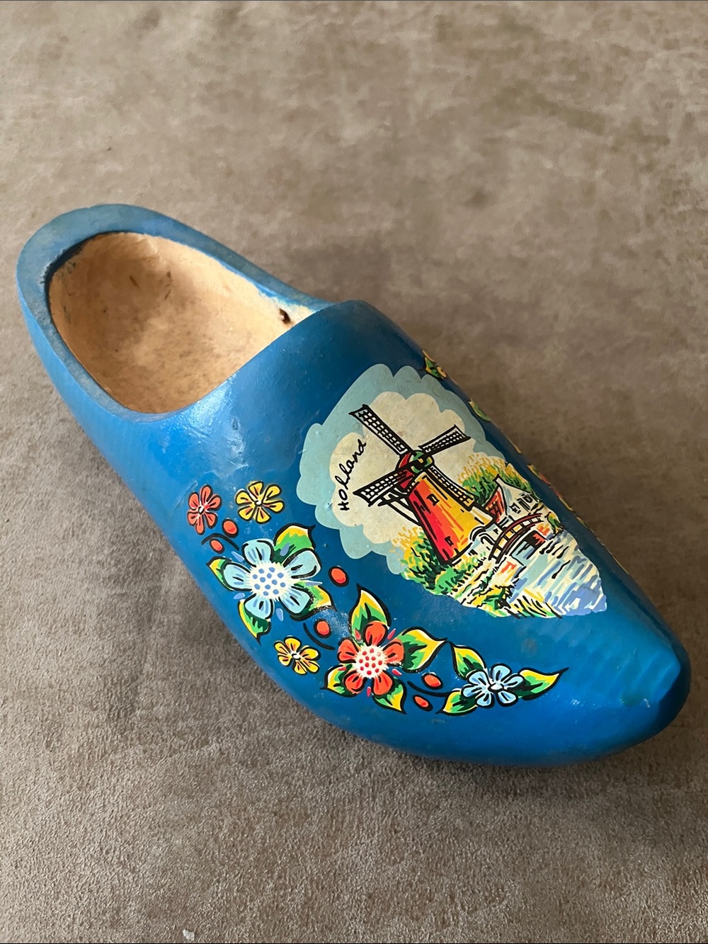 Blue Hand-Painted Women’s Wooden Clog